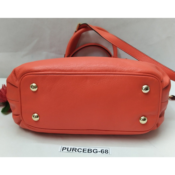 Michael Kors Orange Leather Double Handle Satchel Shoulder Bag - Picture 8 of 16